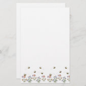 Papeterie Mignonne Folk Art Bees Daisies Papillons (Devant / Derrière)