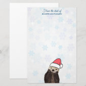 Papeterie Mignonne Otter portant un chapeau de Père Noël (Devant / Derrière)