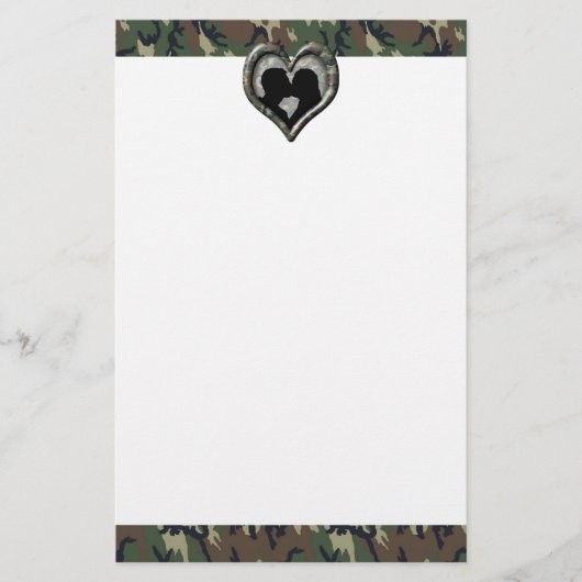 Papeterie Militaire Kisser Couple Silhouette Camo Coeur (Devant)