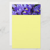Papeterie Miniature Bleu Irises Printemps Floral (Devant / Derrière)