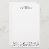 Papeterie Minimal A Note From Cute Dog Animal Sketch (Devant / Derrière)