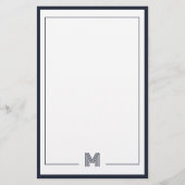 Papeterie Minimalist Monogram Double Border Stationery (Devant)