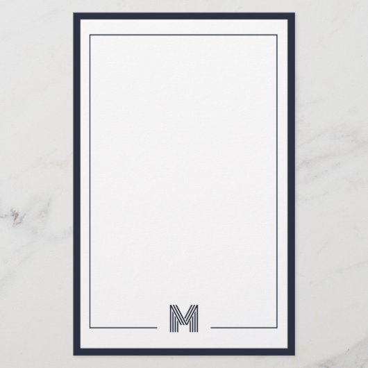 Papeterie Minimalist Monogram Double Border Stationery (Devant)
