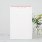 Papeterie Minimalist Red Monogram Two Border (Debout devant)