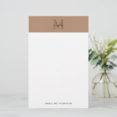 Papeterie Minimalist Script Metallic Taupe Gold Monogram (Debout devant)