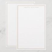 Papeterie Minimalist Tan Monogram Two Border (Devant / Derrière)