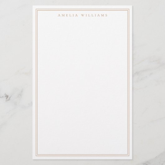 Papeterie Minimalist Tan Monogram Two Border (Devant)