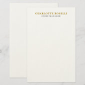 Papeterie Minimaliste Classique Professionnel Couleur Or (Devant / Derrière)
