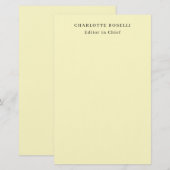 Papeterie Minimaliste Classique Professionnel Crème Uni (Devant / Derrière)