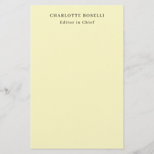 Papeterie Minimaliste Classique Professionnel Crème Uni (Devant)