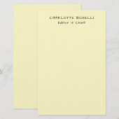 Papeterie Minimaliste Classique Professionnel Crème Uni (Devant / Derrière)