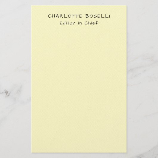 Papeterie Minimaliste Classique Professionnel Crème Uni (Devant)