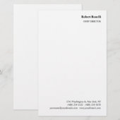 Papeterie Minimaliste Moderne Blanc Simple (Devant / Derrière)