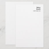 Papeterie Minimaliste Moderne Blanc Uni (Devant / Derrière)