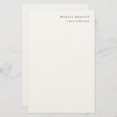 Papeterie Minimaliste Moderne Blanc Uni  (Devant / Derrière)