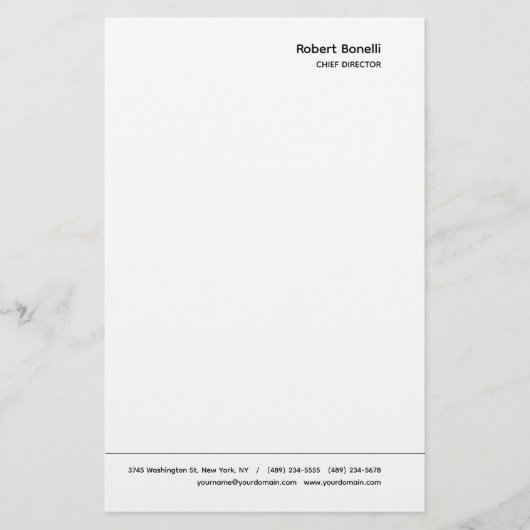 Papeterie Minimaliste Moderne Blanche Simple (Devant)