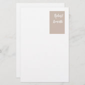 Papeterie Minimaliste Moderne Pastel Blanc Personnalisé (Devant / Derrière)