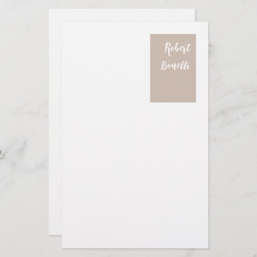 Papeterie Minimaliste Moderne Pastel Blanc Personnalisé (Devant / Derrière)