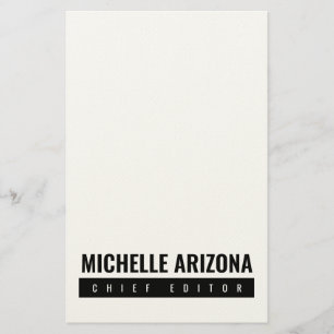 Papeterie Minimaliste Moderne Professionnel Noir & Blanc