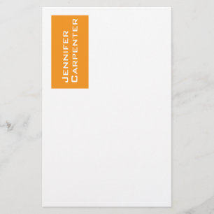 Papeterie Minimaliste moderne professionnel orange blanc