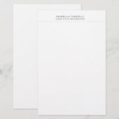 Papeterie Minimaliste Moderne Professionnel Simple (Devant / Derrière)