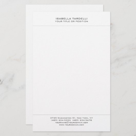 Papeterie Minimaliste Moderne Professionnel Simple (Devant / Derrière)