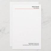 Papeterie Minimaliste Moderne Rouge Blanc Simple (Devant / Derrière)