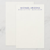 Papeterie Minimaliste Moderne Simple Nom Personnalisé (Devant / Derrière)