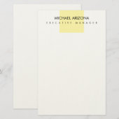 Papeterie Minimaliste Moderne Simple Uni (Devant / Derrière)