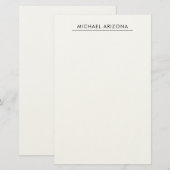 Papeterie Minimaliste Noir & Blanc Moderne Simple (Devant / Derrière)