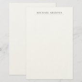 Papeterie Minimaliste Noir & Blanc Moderne Simple (Devant / Derrière)