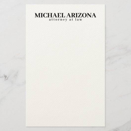 Papeterie Minimaliste Noir & Blanc Simple Uni (Devant)