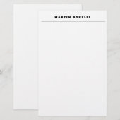 Papeterie Minimaliste Noir Et Blanc Professionnel Simple (Devant / Derrière)