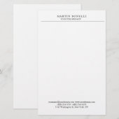 Papeterie Minimaliste Noir Et Blanc Professionnel Simple (Devant / Derrière)