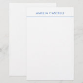 Papeterie Minimaliste Professionnel Bleu Blanc Uni (Devant / Derrière)