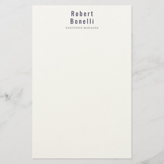 Papeterie Minimaliste Simple Blanc Moderne Professionnel (Devant)