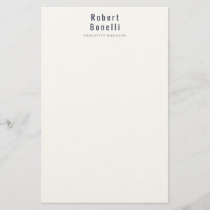 Papeterie Minimaliste Simple Élégant Blanc Moderne Professio