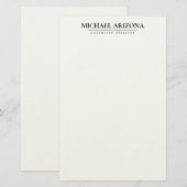 Papeterie Minimaliste simple noir et blanc (Devant / Derrière)