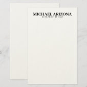 Papeterie Minimaliste simple noir et blanc (Devant / Derrière)