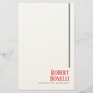 Papeterie Minimaliste uni noir rouge & blanc uni moderne