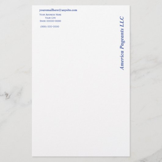 Papeterie Miss America style On the Side Letterhead (Devant)