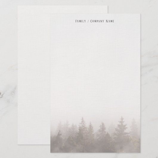 Papeterie  Misty forest Personalized Stationery  (Devant / Derrière)