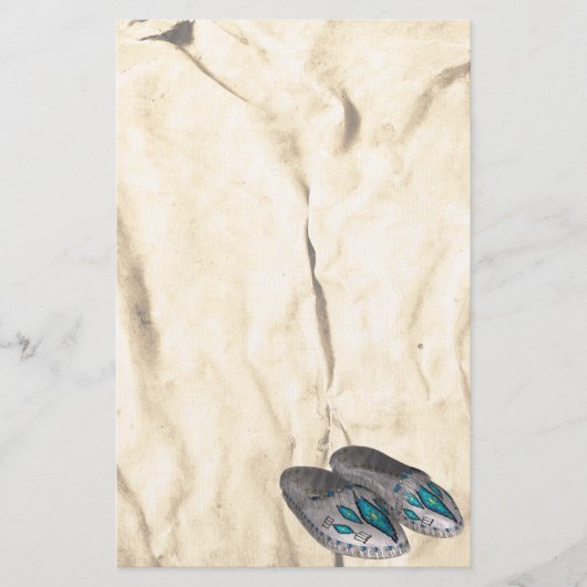 Papeterie Moccasins perlés Stationery amérindienne (Devant)