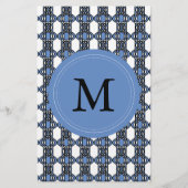 Papeterie Mod Retro Monogram Blue Abstrait Scarab Motif (Devant)