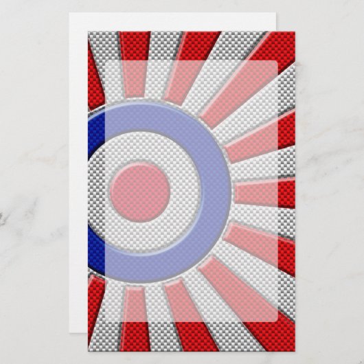 Papeterie Mod Roundel Sunburst asiatique en fibre de carbone (Devant / Derrière)