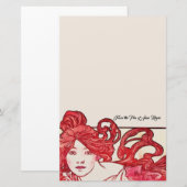 Papeterie Mode Art Nouveau Lady Mucha (Devant / Derrière)