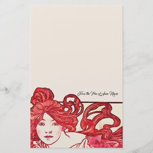 Papeterie Mode Art Nouveau Lady Mucha (Devant)