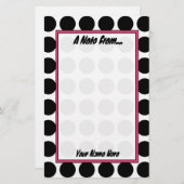 Papeterie Mode Polka noir et blanc (Devant / Derrière)