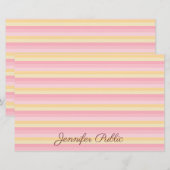 Papeterie Modèle à script blanc rose tendance Vanille jaune (Devant / Derrière)