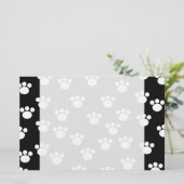 Papeterie Modèle animal noir et blanc d'empreinte de patte (Debout devant)